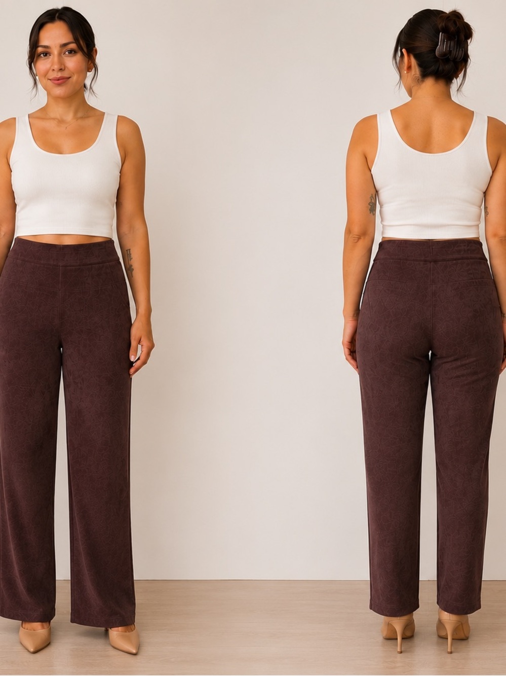 J. Jill Wearever Collection Faux Suede Pull-On Pants Rum Raisin LP NWT